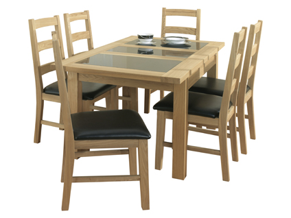 Extending 4 legged table and 6 chairs - Harveys - Dining Table