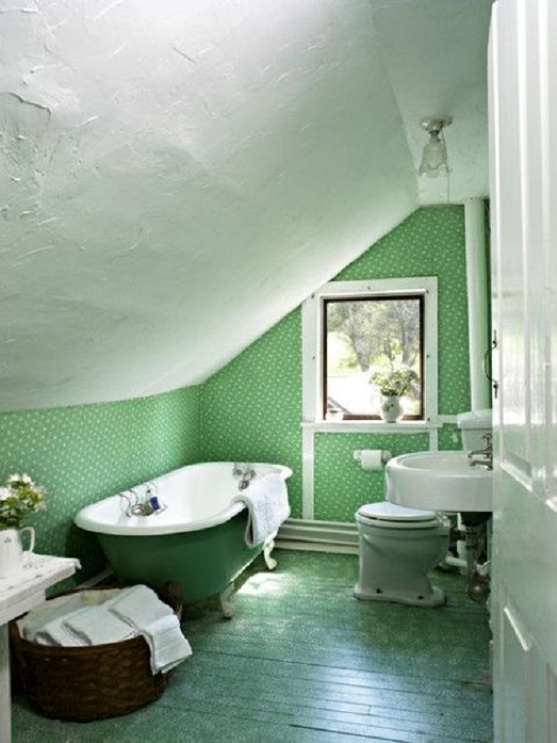 แบบไอเดียตกแต่งห้องน้ำบริเวณเพดานเฉียงให้สวยมีสไตล์ - ตกแต่งบ้าน - แต่งบ้าน - ไอเดีย - ตกแต่ง - ห้องน้ำ - การออกแบบ - ไอเดียเก๋