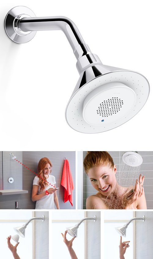 Musical Shower: High-Tech Bluetooth Showerhead with Removable Speakers