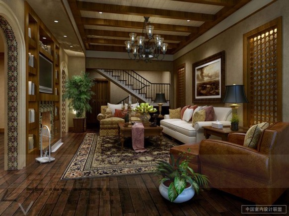 Luxurious Design in Far East Living Room - Interior Design