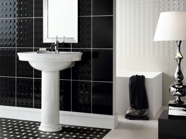 Decorate Bathroom with Sophisticated Black & White Color Scheme - Ideas - Bathroom - Design - Tips