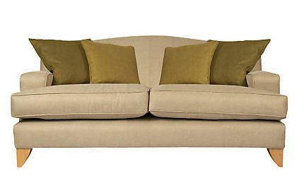 John Lewis Venice Medium Sofa, Putty / Green