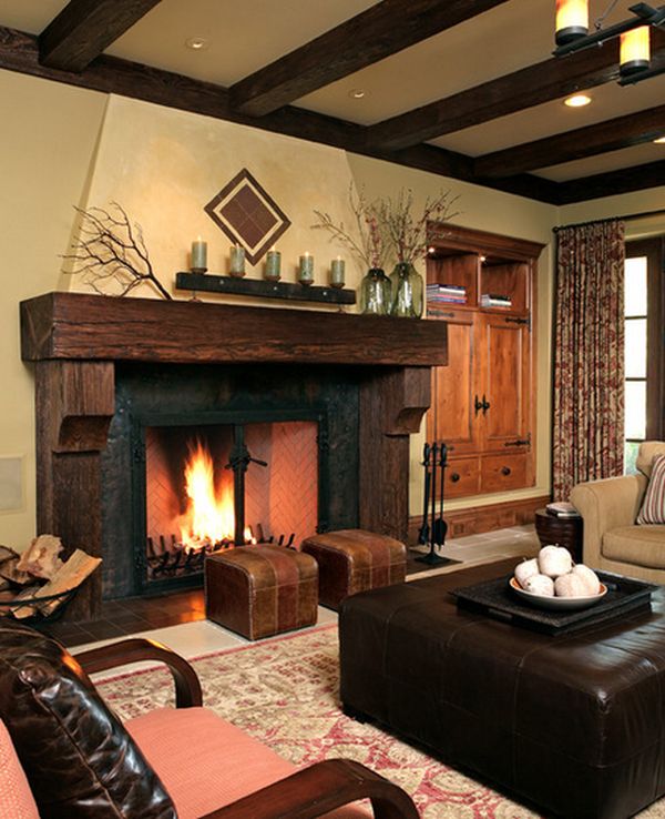 Lò sưởi với mặt lò làm từ gỗ cho phòng khách thêm ấm áp và sang trọng - Trang trí - Ý tưởng - Nội thất - Thiết kế - Xu hướng - Lò sưởi - Mặt lò sưởi - Phòng khách