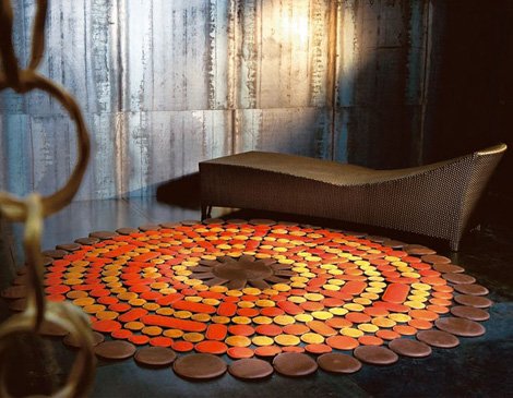 Modern Carpet Designs from Pachamama - leather rugs