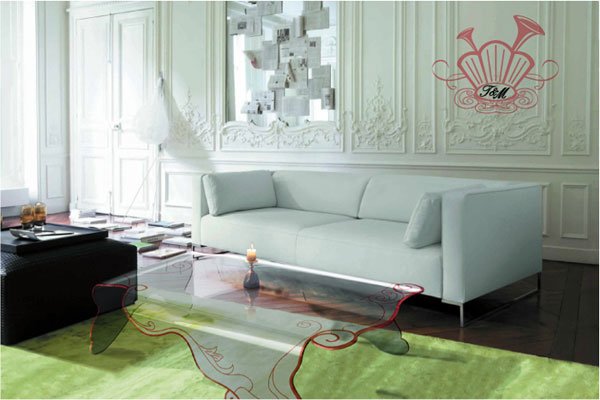 Beautiful Transparent Glass Coffee Table by Pierre Lescop