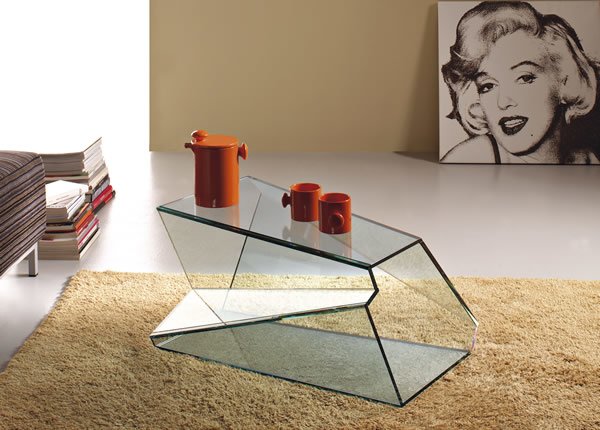 Contemporary Glass Coffee Tables Collection by Tunelli