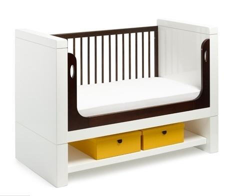 Netto Collection Moderne Crib and Conversion Kit - Ebony Stained Ash - Design Public - Kids Bed