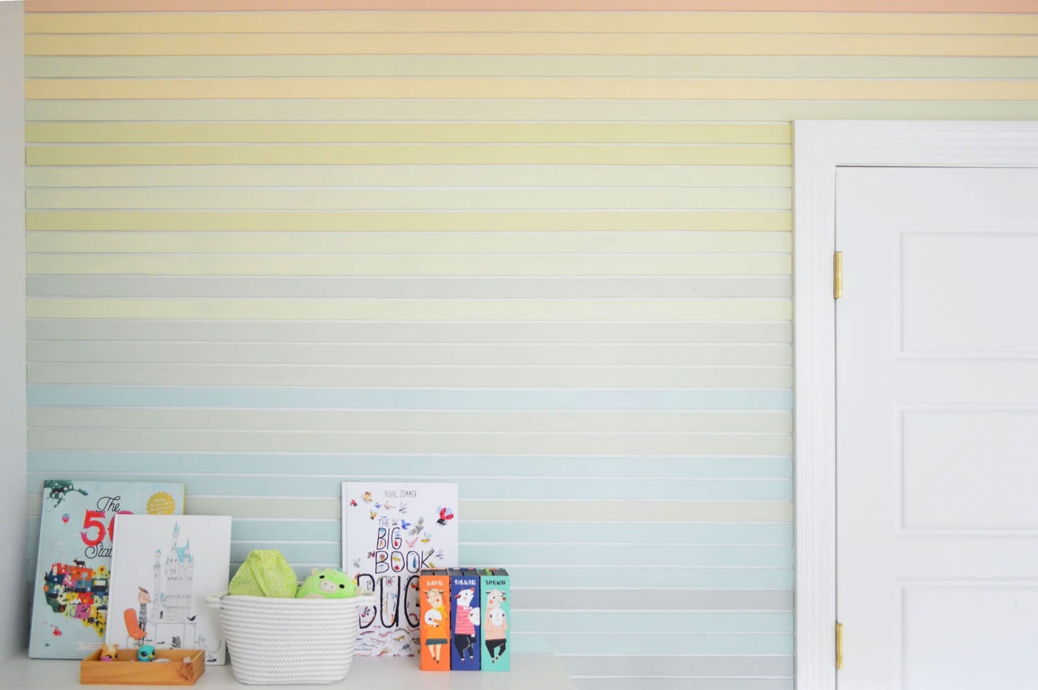 A Colorful Planked Wall Treatment For Our Son's Room