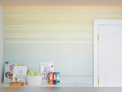 A Colorful Planked Wall Treatment For Our Son's Room
