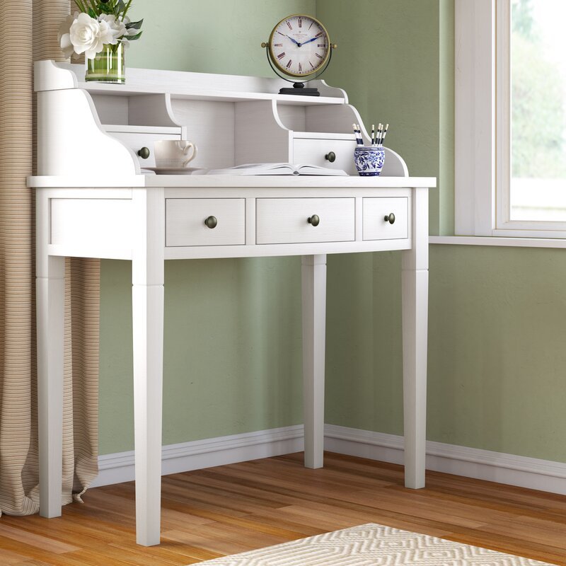 Rossville floating desk store with hutch