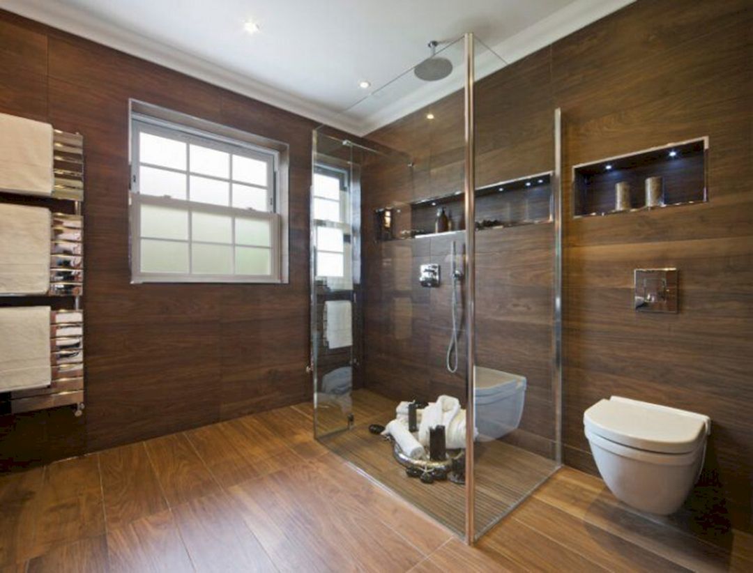 20 Inspiring Bathroom Decoration Ideas With Wooden Floor That ...