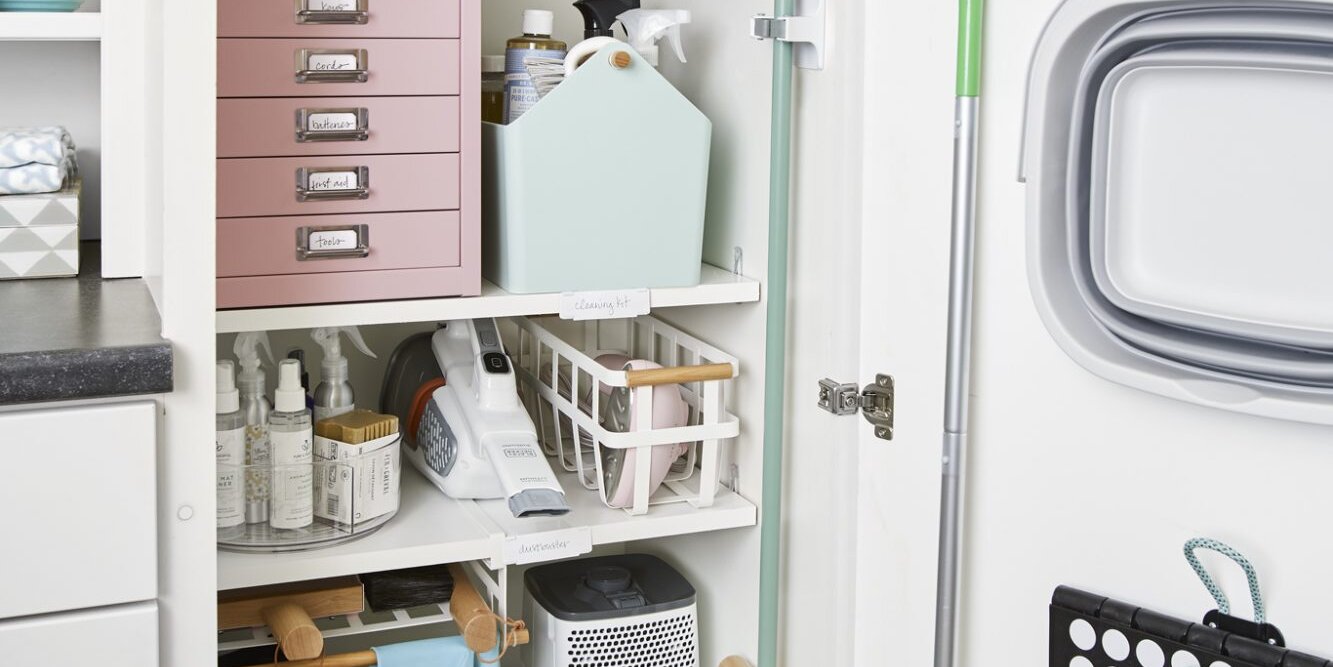 12 Genius Storage Hacks for an Organized Cleaning Closet
