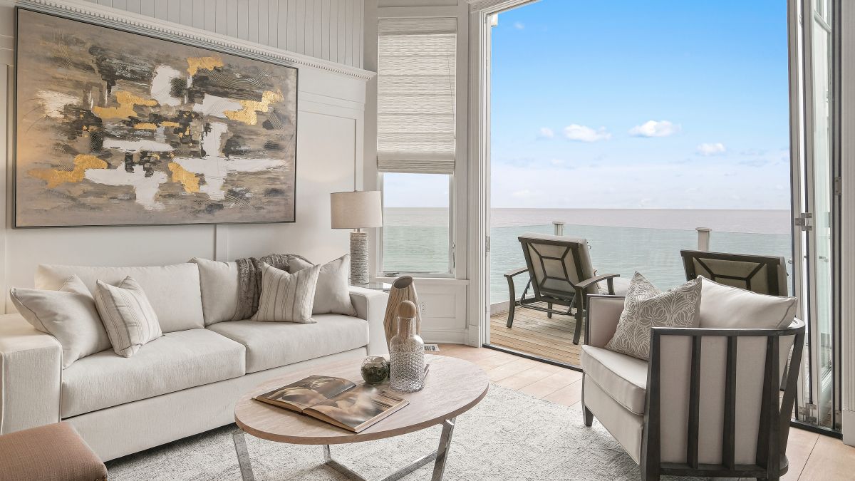 Explore Judy Garland's modern Cape Cod style home in Malibu
