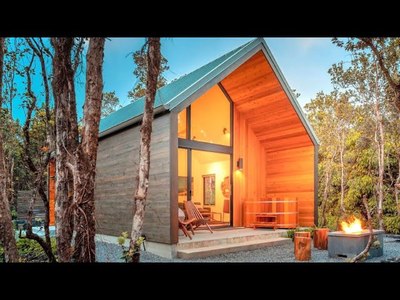 Stylish Forest A Frame Cabin Draws Visitors Near Hawaii's Beautiful Volcanoes