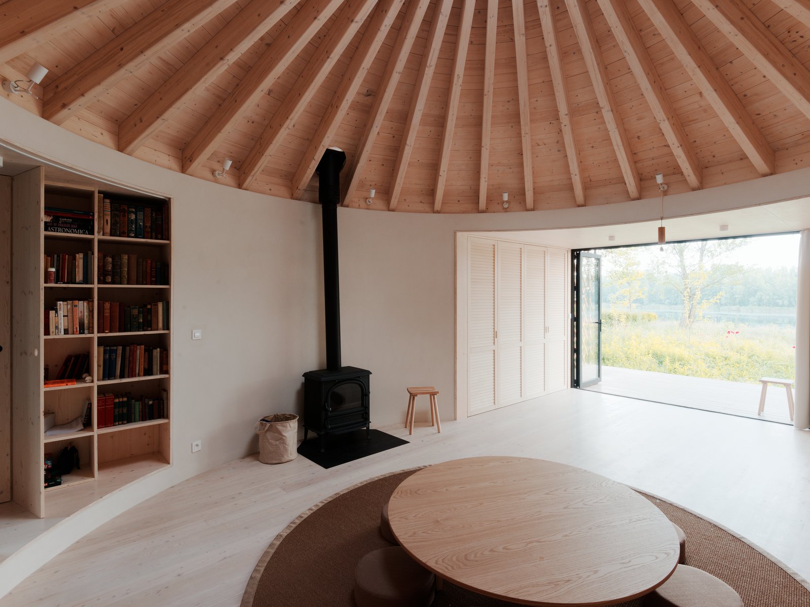 This Serene Cabin in Slovakia Takes the Shape of a Yurt